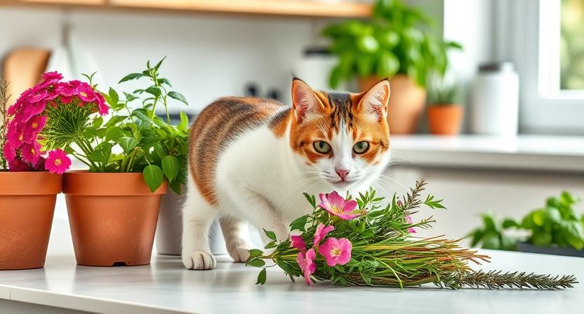 cat flower arrangement