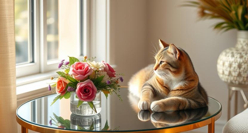 cat flower arrangement